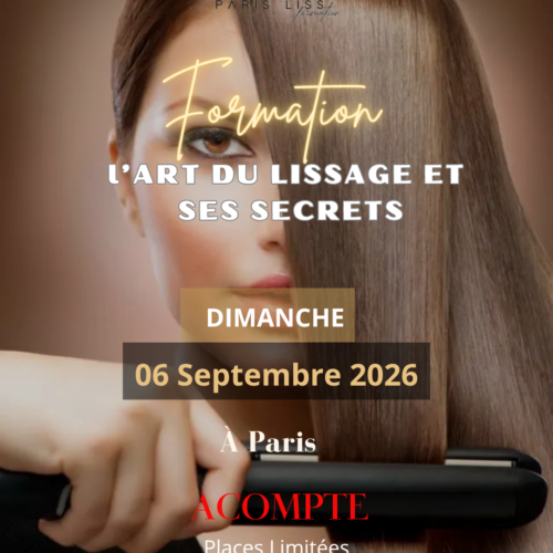 Acompte - FORMATION lissages et soins Présentiel / Dimanche 6 Septembre 2026 à Paris